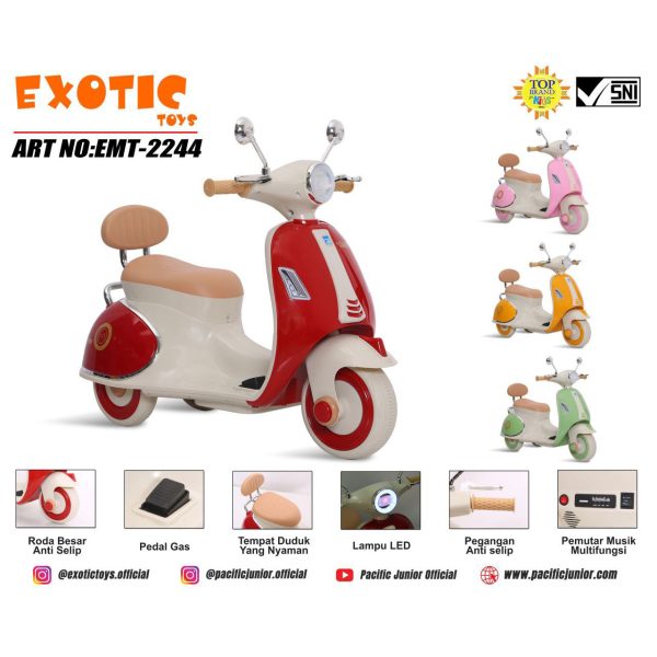 RECHARGEABLE MOTORCYCLE EXOTIC EMT-2244 - Gambar 4