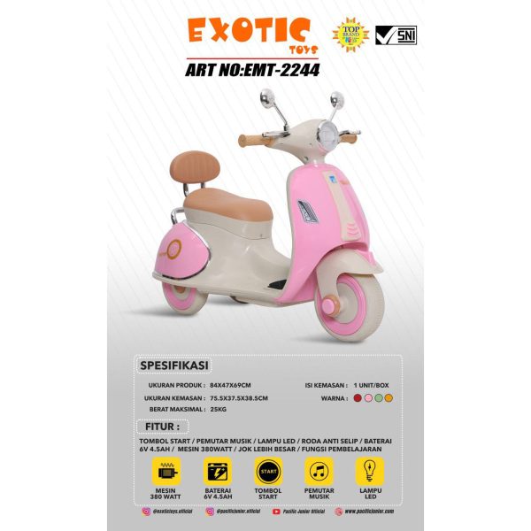 RECHARGEABLE MOTORCYCLE EXOTIC EMT-2244 - Gambar 7
