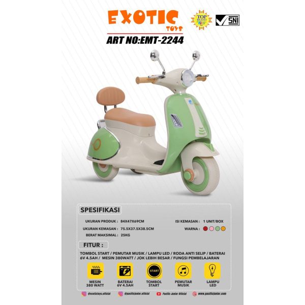 RECHARGEABLE MOTORCYCLE EXOTIC EMT-2244 - Gambar 6