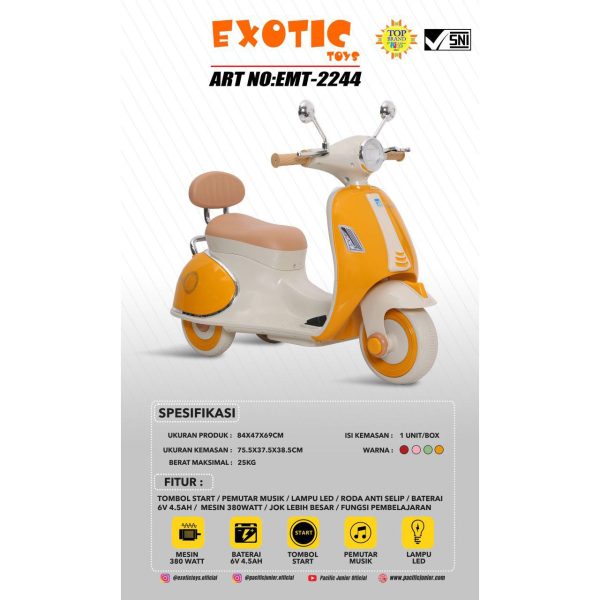 RECHARGEABLE MOTORCYCLE EXOTIC EMT-2244 - Gambar 5