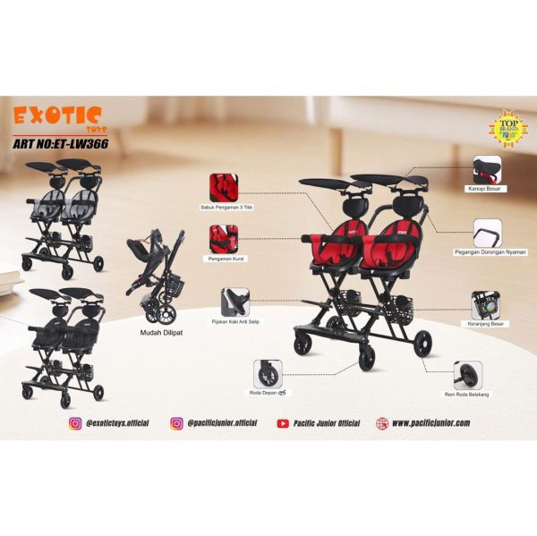 MAGIC STROLLER EXOTIC ET-LW366 (TWINS) - Gambar 5