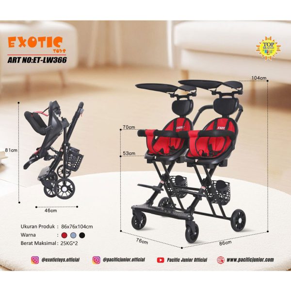 MAGIC STROLLER EXOTIC ET-LW366 (TWINS) - Gambar 4