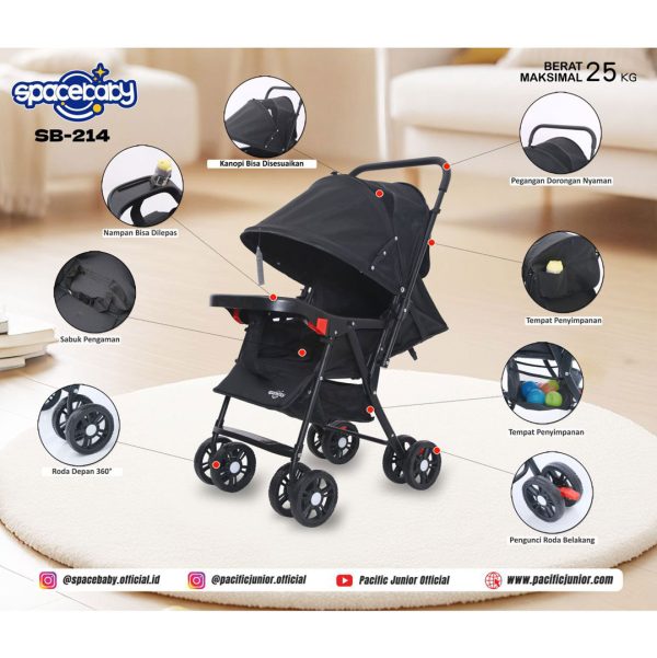 BABY STROLLER SPACEBABY SB-214 - Gambar 3