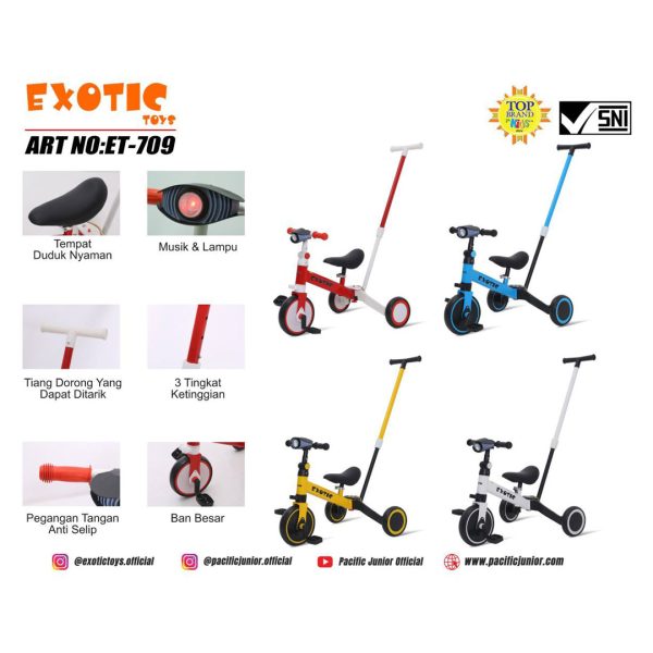 BALANCE BIKE EXOTIC ET-709 (4 IN 1 / MUSIC) - Gambar 8