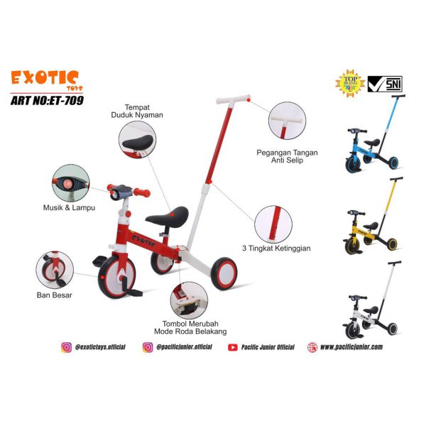 BALANCE BIKE EXOTIC ET-709 (4 IN 1 / MUSIC) - Gambar 4