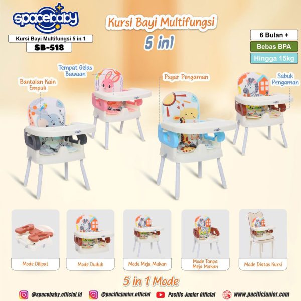 FOLDING BOOSTER SEAT SPACEBABY SB-518 - Gambar 10