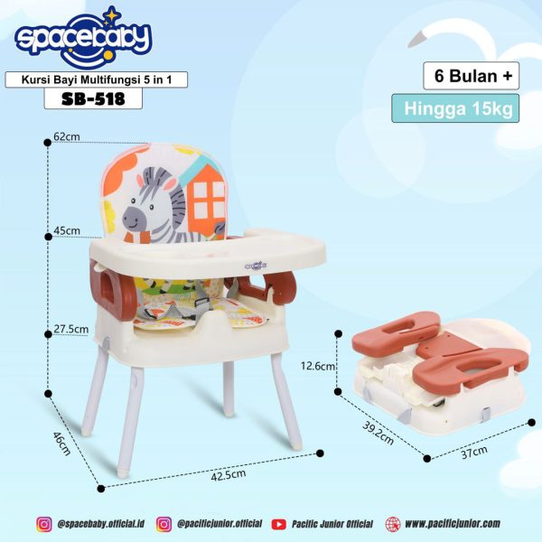 FOLDING BOOSTER SEAT SPACEBABY SB-518 - Gambar 2