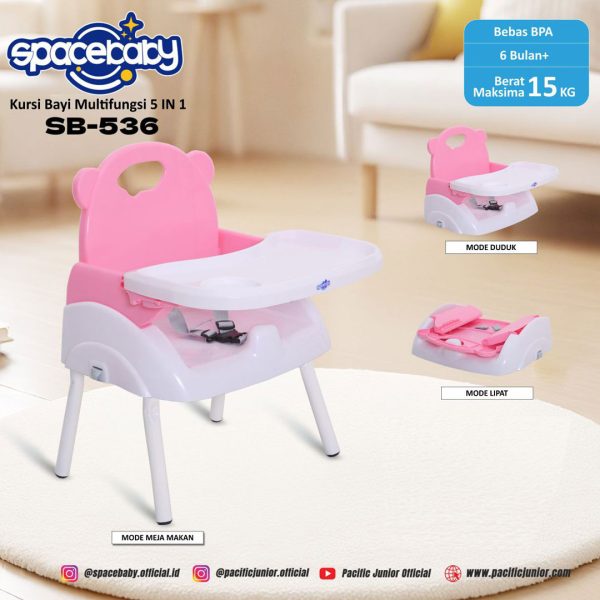 FOLDING BOOSTER SEAT SPACEBABY SB-536 (5 IN 1) - Gambar 8