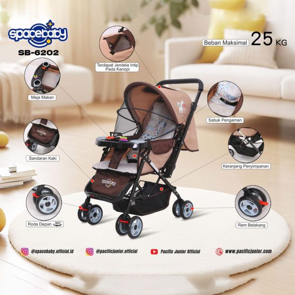 BABY STROLLER SPACEBABY SB-6202 - Gambar 4