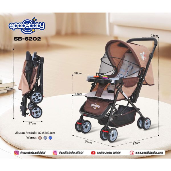 BABY STROLLER SPACEBABY SB-6202 - Gambar 3