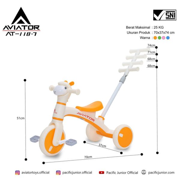 TRICYCLE AVIATOR AT-118-7 (ALPACA/2 IN 1) - Gambar 3