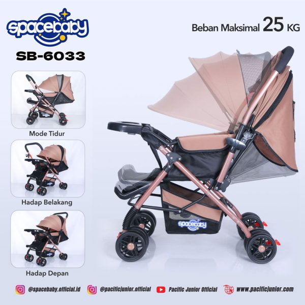 BABY STROLLER SPACEBABY SB-6033 (REVERSIBLE STIR)
