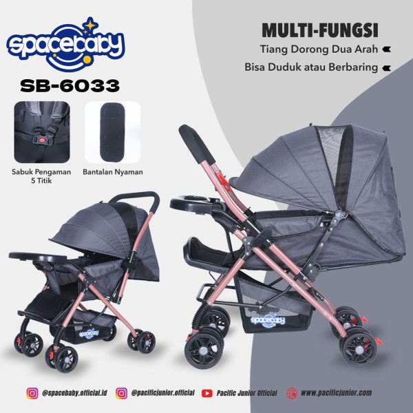 BABY STROLLER SPACEBABY SB-6033 (REVERSIBLE STIR) - Gambar 8
