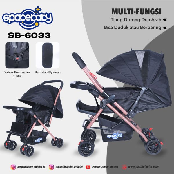 BABY STROLLER SPACEBABY SB-6033 (REVERSIBLE STIR) - Gambar 9