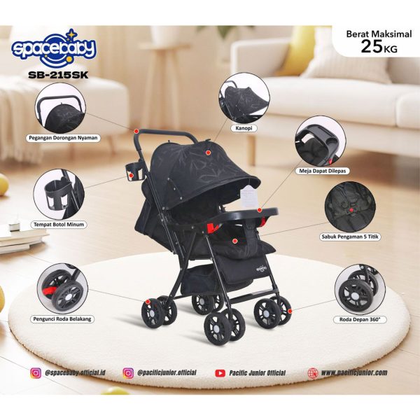 BABY STROLLER SPACEBABY SB-215 SK - Gambar 7