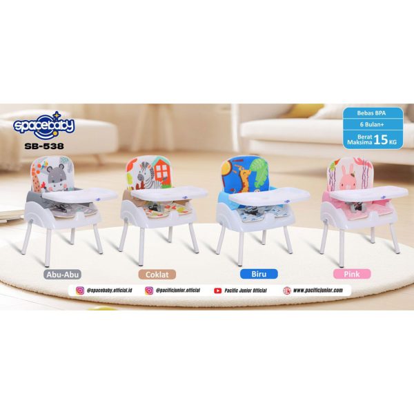 FOLDING BOOSTER SEAT SPACEBABY SB-538 (6 IN 1) - Gambar 4