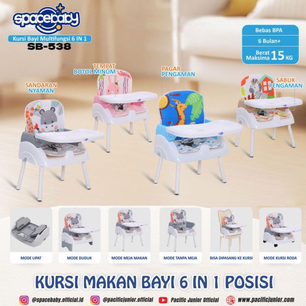 FOLDING BOOSTER SEAT SPACEBABY SB-538 (6 IN 1) - Gambar 11