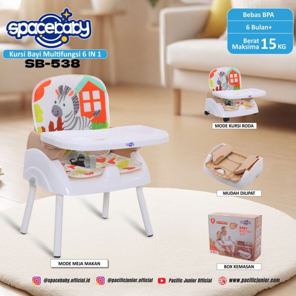FOLDING BOOSTER SEAT SPACEBABY SB-538 (6 IN 1) - Gambar 10