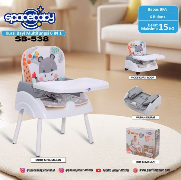FOLDING BOOSTER SEAT SPACEBABY SB-538 (6 IN 1) - Gambar 2