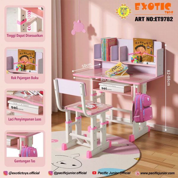 STUDY TABLE SET EXOTIC ET-9782 - Gambar 2