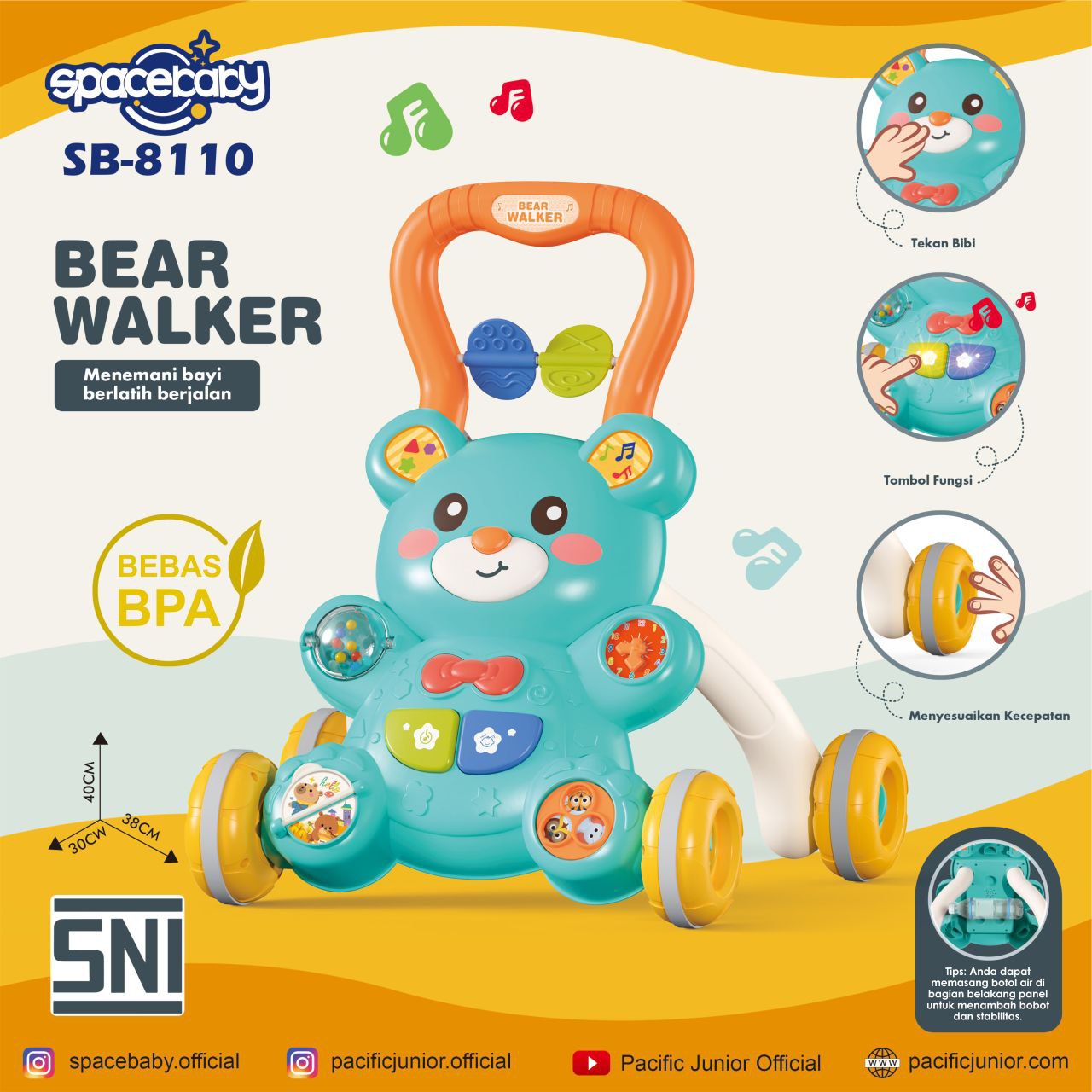 ACTIVITY WALKER DELUXE SPACEBABY SB-8110 - Gambar 2