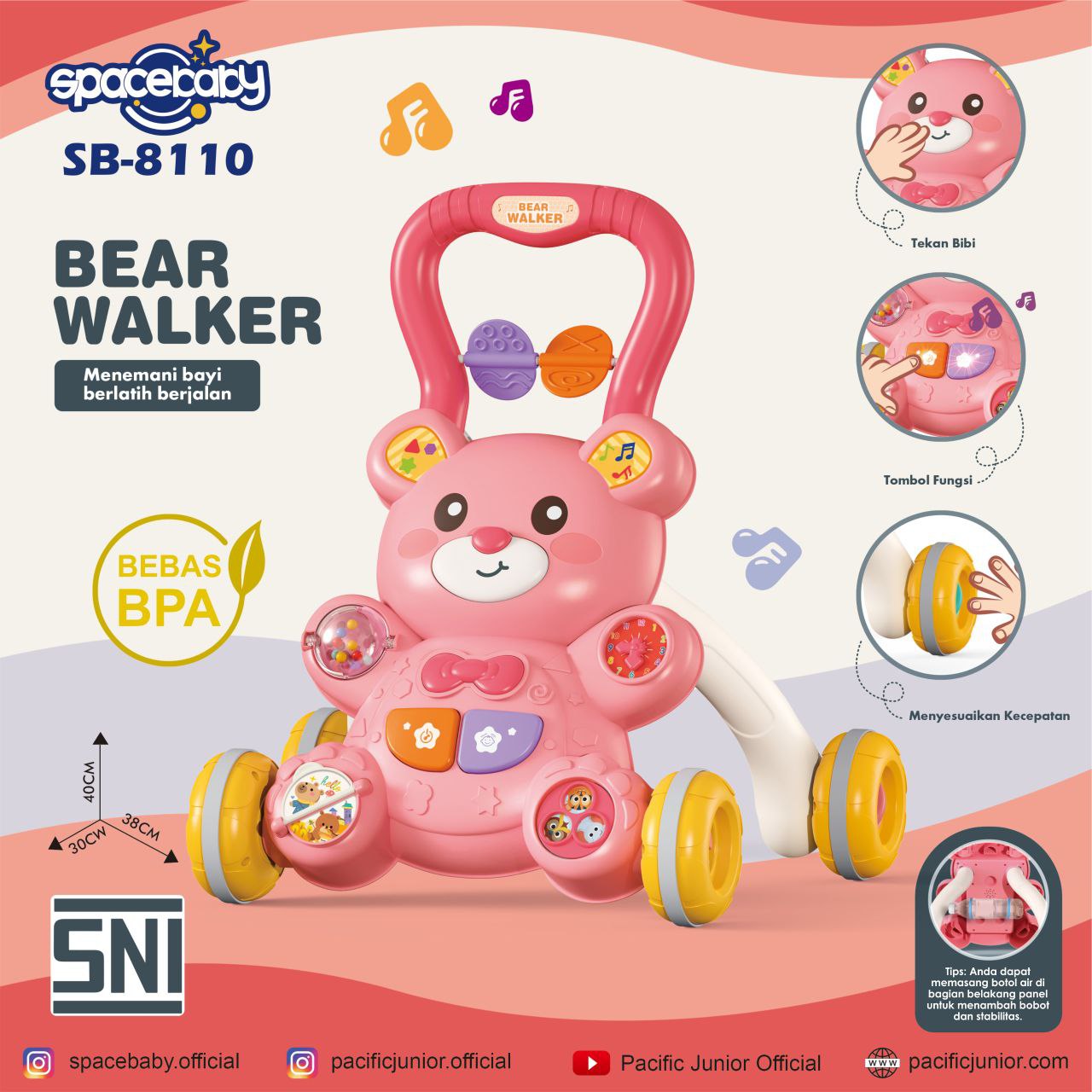 ACTIVITY WALKER DELUXE SPACEBABY SB-8110
